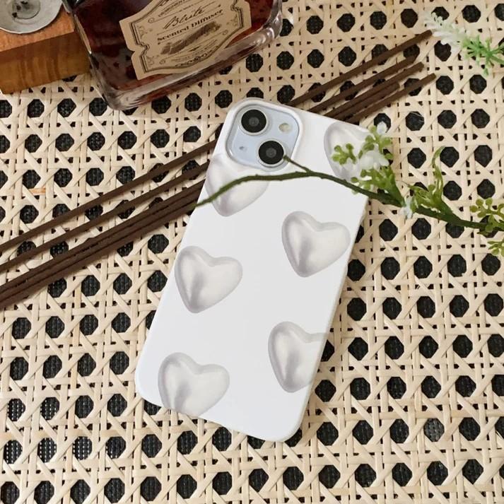 

Роскошный чехол Clmj с сердцем и жемчугом для iPhone 17 16 15 14 13 12 11 Pro Max X XS XR XSMax 7 8 Plus Air Глянцевая пленка Жесткая поликарбонатная крышка iPhone 13 Pro