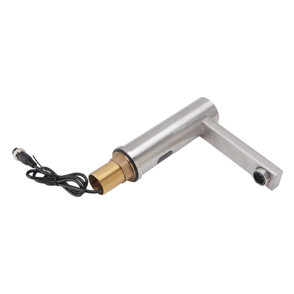 Berührungsloses Badezimmerarmatur Silber G1 2 Vollautomatisch Smart Infrarot Edelstahl Nur Kaltwasser Freihändig Armatur 220V