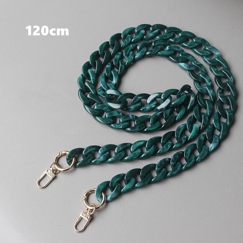 Acrylic Chunky Bag Chain 1Pc Gold Metal Clasp Lightweight Marbled Colors Strap for Tote Bag Purse DIY Craft