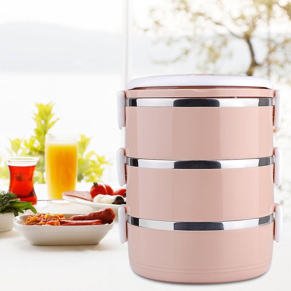 Cutie de prânz izolată, rezistentă la scurgeri, din oțel inoxidabil - Container stivuibil cu 3 niveluri