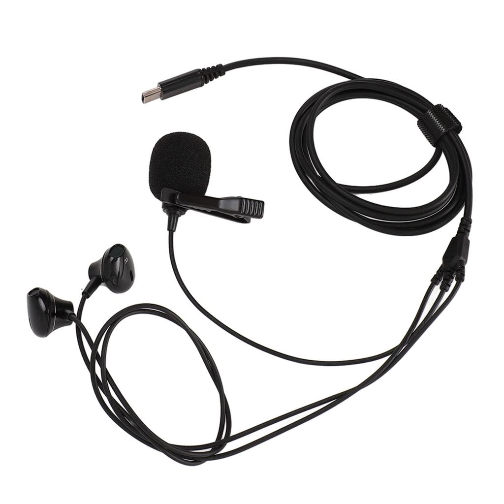 USB C Earphones Wired Ear Buds Type C Noise Reduction Headphone with Microphone for Singing Recording Game
