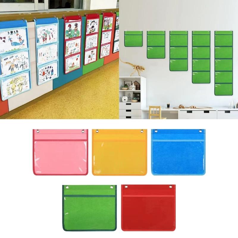 Borsa portaoggetti per aule, tasca, tabella, appendino, organizer da parete per asili, schede, compiti, disegni, immagini