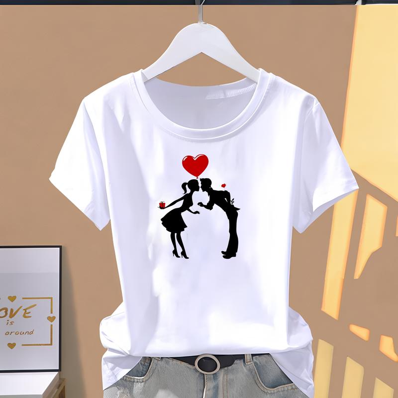 

Симпатичная и стильная женская футболка с коротким рукавом, идеально подходящая для повседневного летнего образа. 5XL