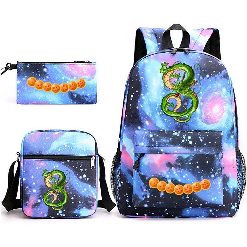 Dragon Ball Super Z Printed Backpack 3-Piece Set Casual Outdoor School Bag 3-Piece Set
