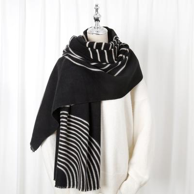 2024 Autumn/Winter New Printed Cashmere Like Long Scarf Shawl Women'S Warm Scarf Shawl Thickened With Velvet