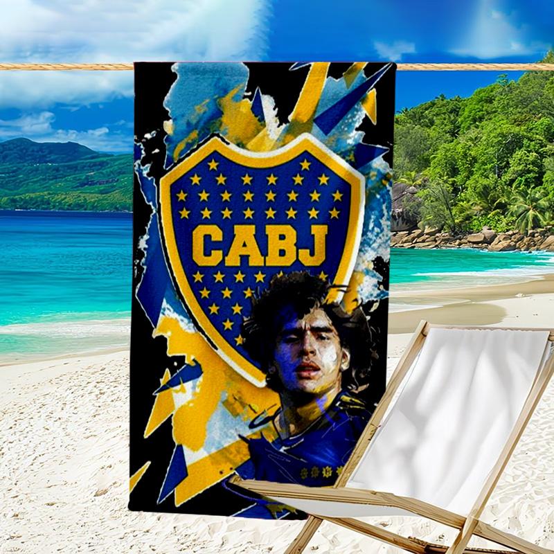 Boca Football Club Bedrucktes Strandtuch, Superweiche Mikrofaser, Perfektes Geschenk Geburtstag, für Pool, Strand, Reisen, für Familie und Freunde
