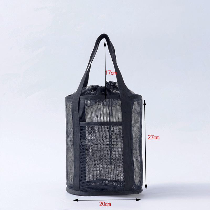 Korean Style Mesh Beach & Gym Bag - Casual, Hollow Design, Travel & Toiletry Storage