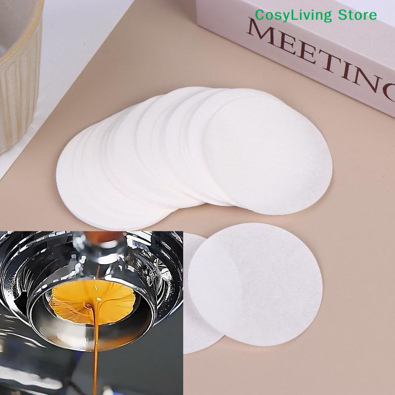 [CL]100/500Pcs 51/53/54/58mm Unbleached Coffee Paper Filter Puck Screen Portafilter Paper Espresso Filter For Breville Barista