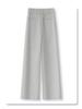 Women's Cotton Linen Wide-Leg Pants - 2025 Spring/Summer, Loose Fit, Slimming Drape, Elastic Waist, Casual Straight-Leg Trousers