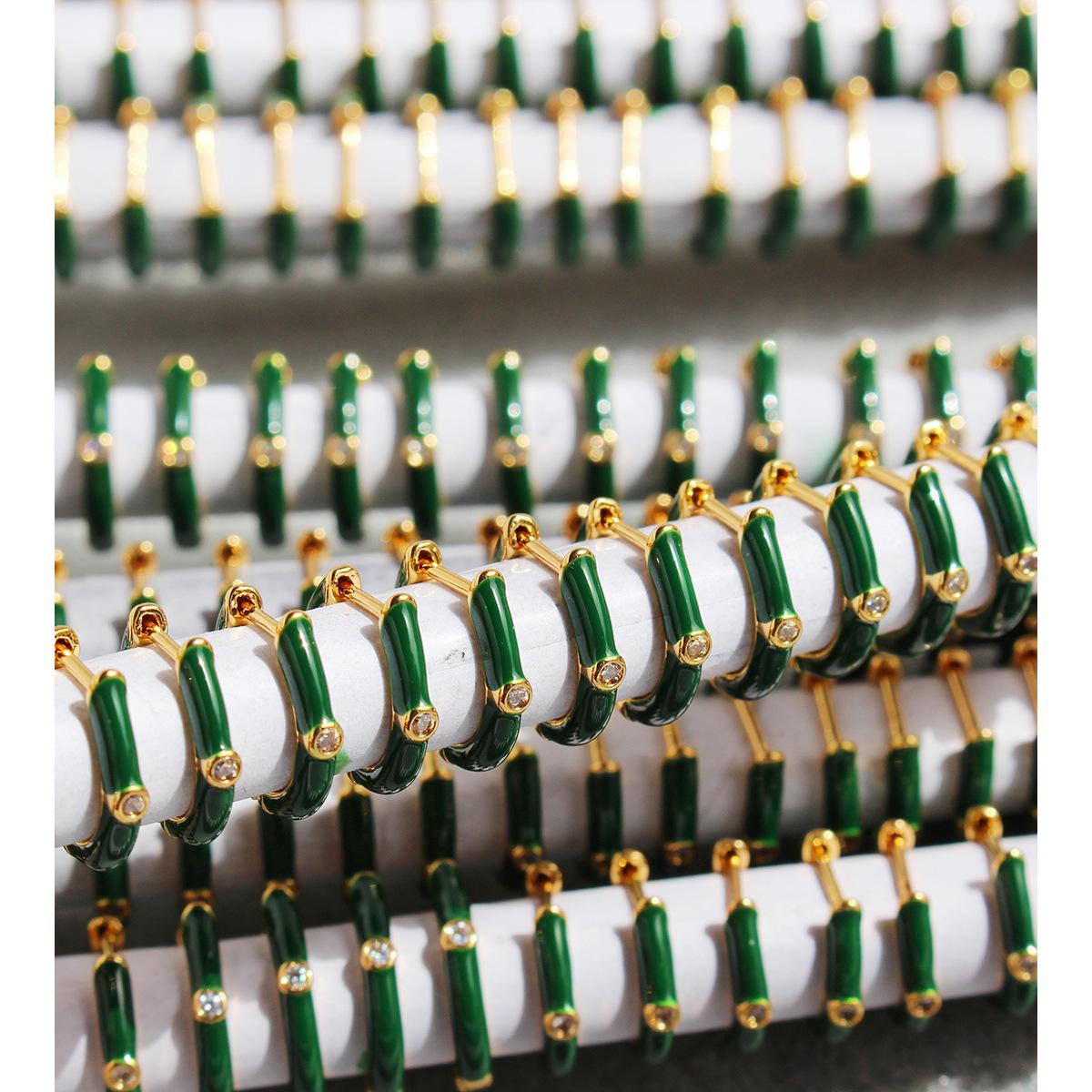 

Trendy Green Enamel Glaze Circle Earrings - Hong Kong Style зелёный