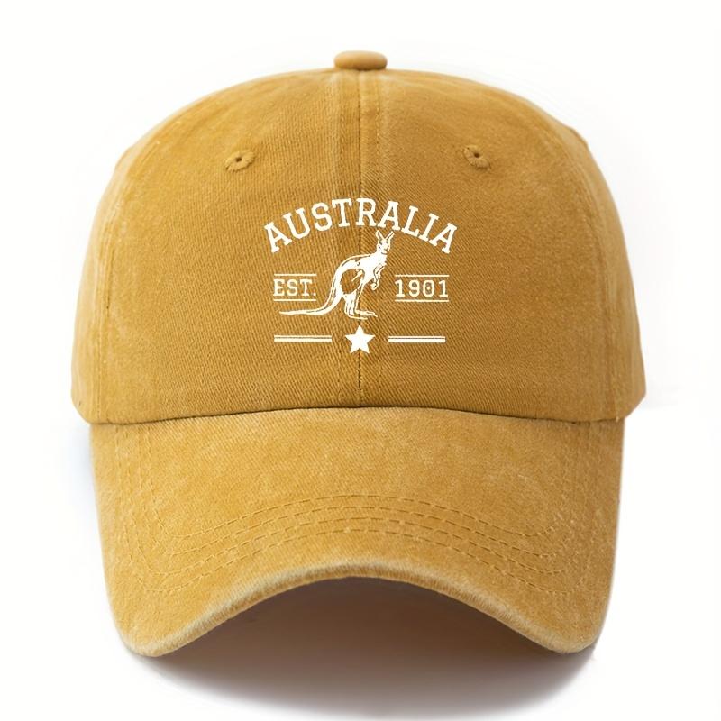 

Fabric.MAKEFGE Unisex Australian Style Baseball Cap Kangaroo and Star Pattern Design Truck Cap жовтий