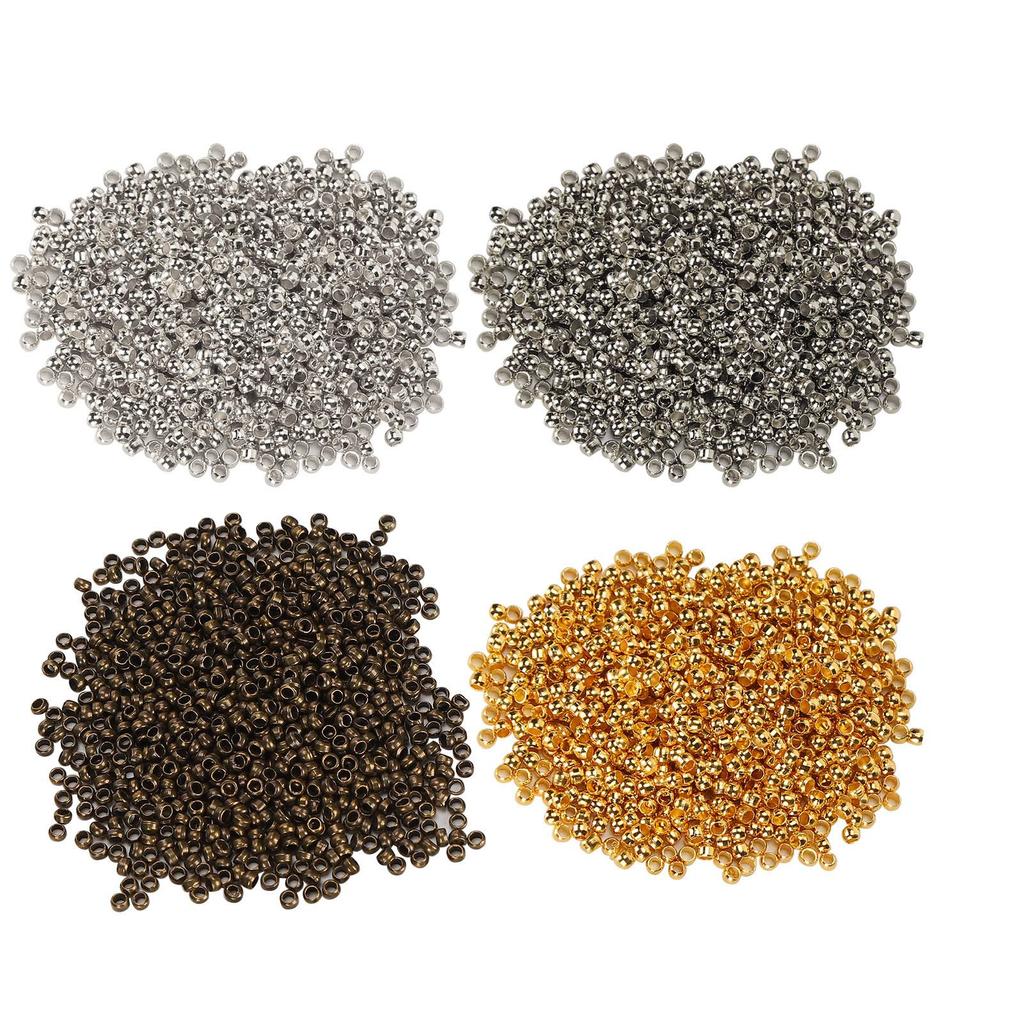 500Pcs Crimp Beads Round Spacer Loose Stopper Terminators Tips for Necklace Bracelet