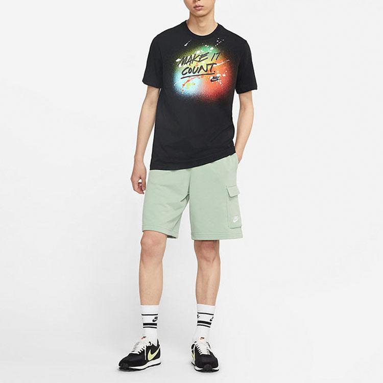 Nike Splatter Print Logo Short Sleeve T-Shirt Men Tops Black DJ5361-010