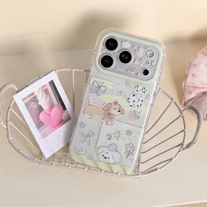 Spring Butterfly Dog Stand Case for iPhone 17/16 Pro Max/15 Pro - New Model