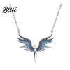 Fine Workmanship Necklace Women Rhinestones Angle Wing Shape Pendant Choker