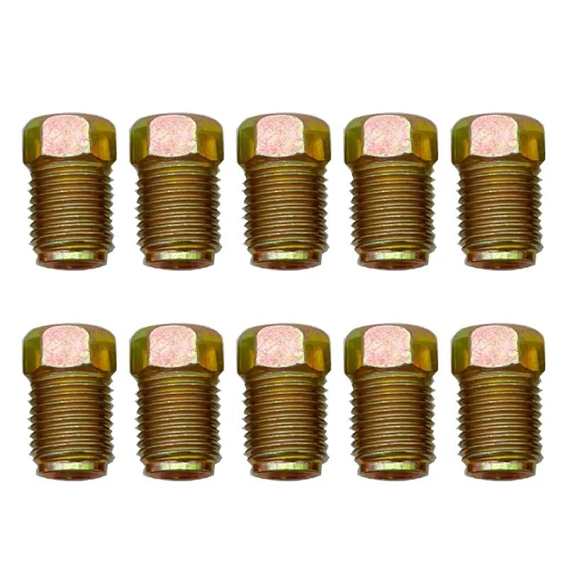 10/20/50X 10mmx1mm Male Short Car Brake Pipe Screw Nuts Bolts for 3/16" Inch Metric Braking Tube Brake Line Fittings Connectors