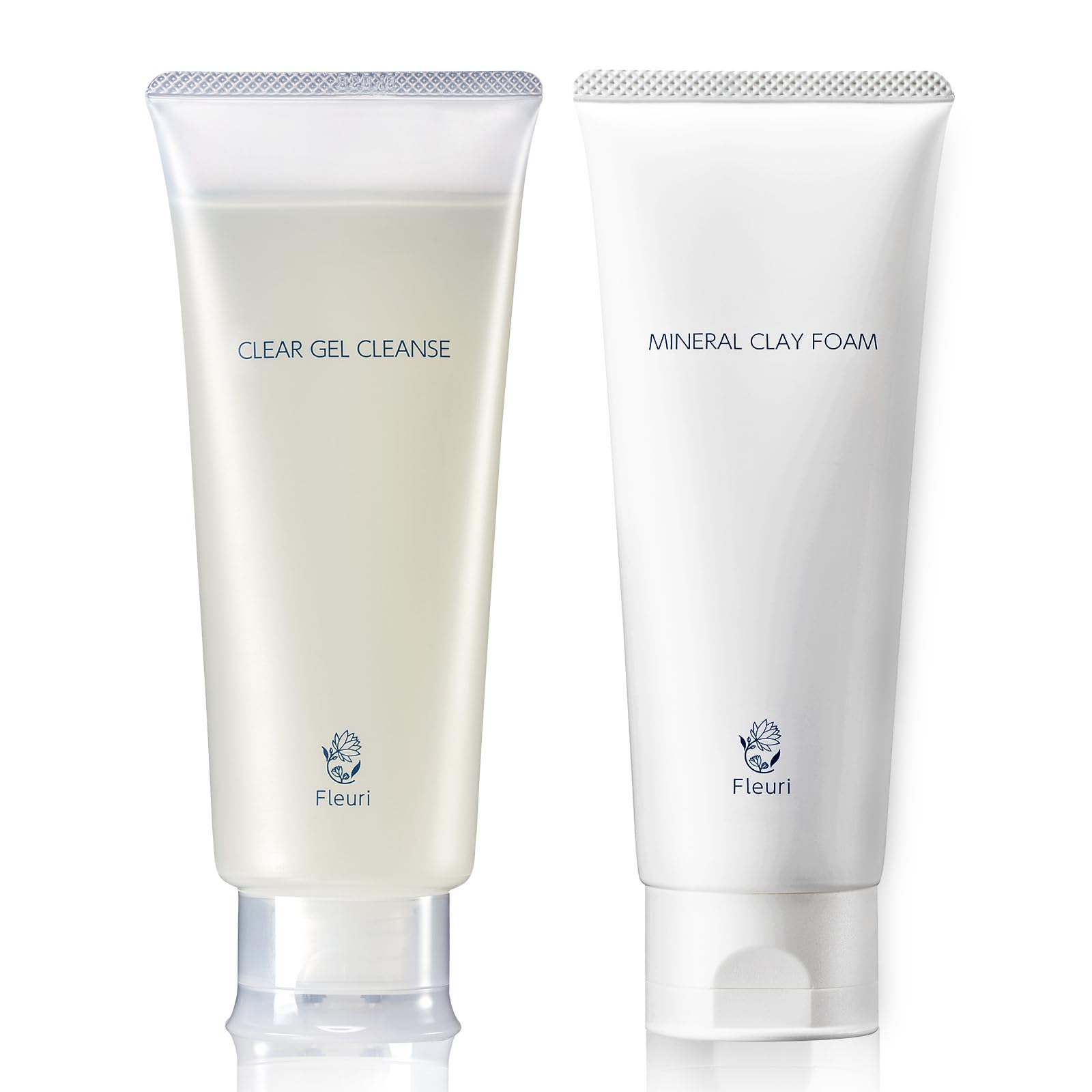 Fluri Cleansing Gel & Face Wash Set: Clear Gel Cleanse & Mineral Clay Foam. Cleanses, washes, removes makeup, cleanses pores, removes blackheads and