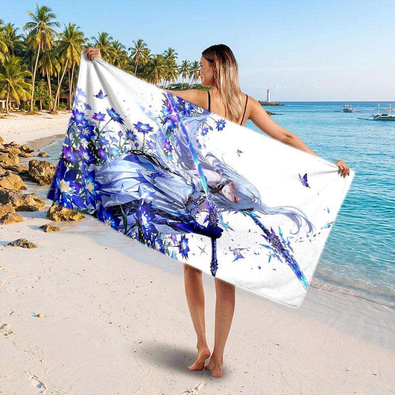 Large Beach TowelGenshin Impact Soft Absorbent Towel Beach Bath Home Use