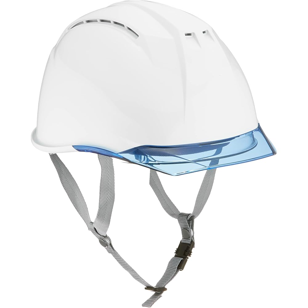 DIC AA11EVO-CSW Plastic Helmet with Ventilation Holes, Clear Visor, Protective Shield, White/Blue