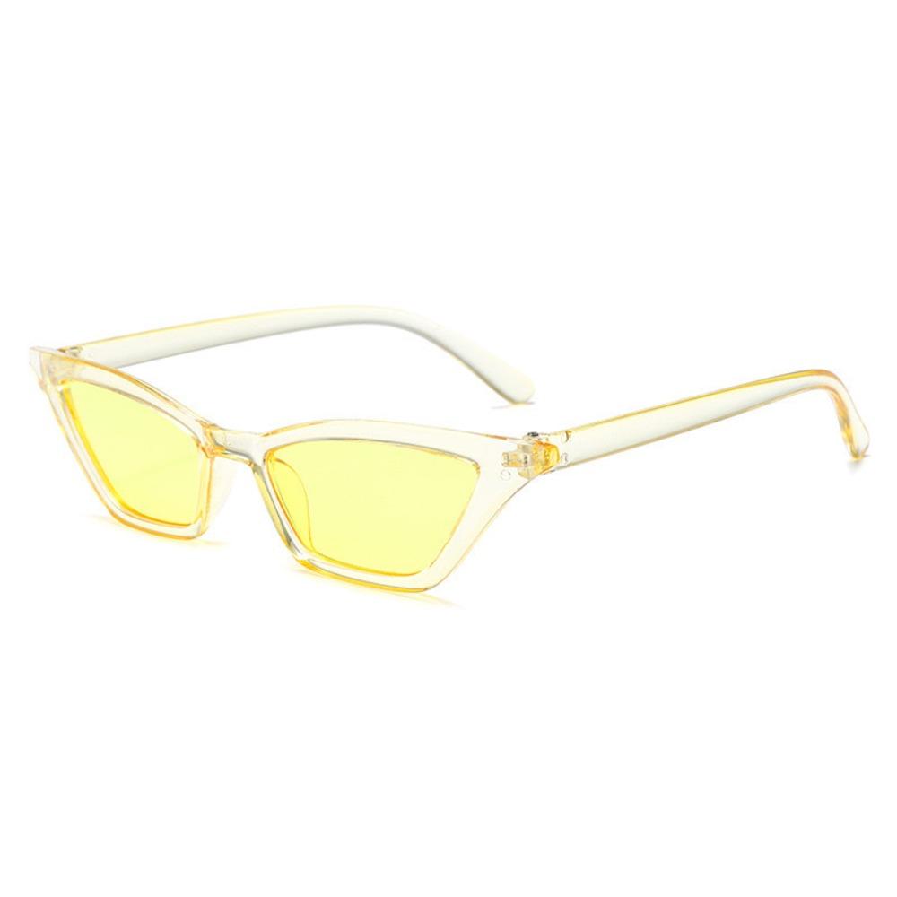 Portable PC Cat Eye Sunglasses Block Glare UV400 Driving Sun Glasses Clear View Small Frame Shades Women