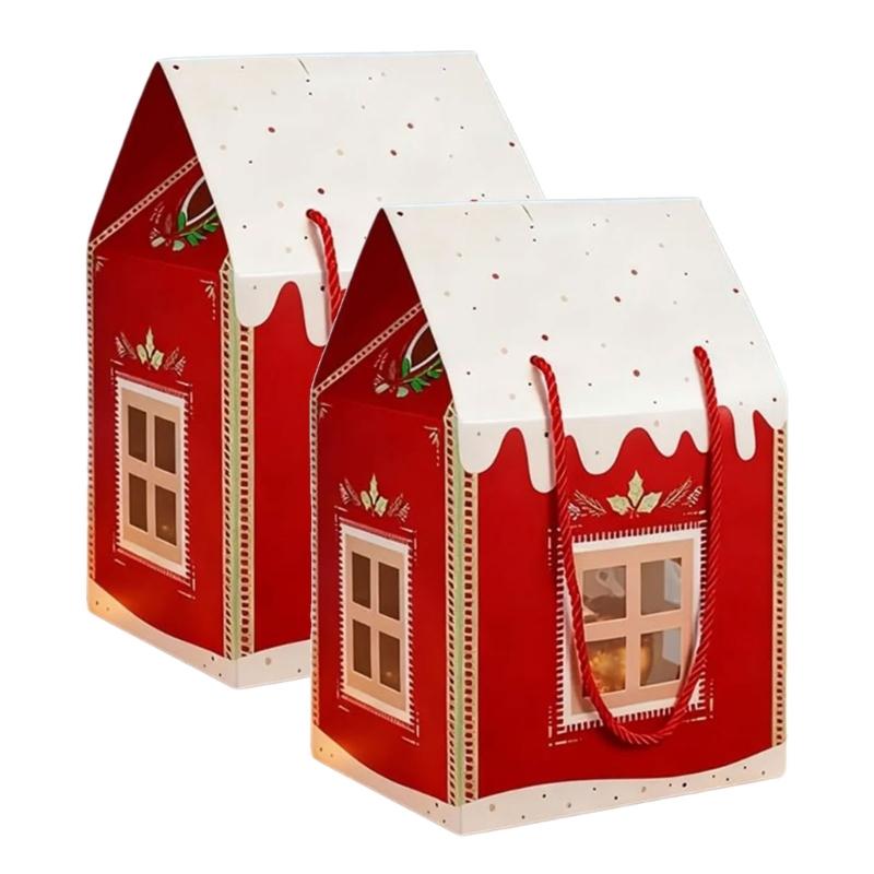 Ferien Papierhaus Set Geschenkbox Festival Dekoration Geschenk Feiertags-Vitrine Saisonale Tischdekoration