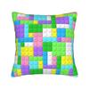 Rainbow Building Blocks Pattern Pillow Cover Soft Cushion Cover Morden Pillow Case For Living Room Bed Chair