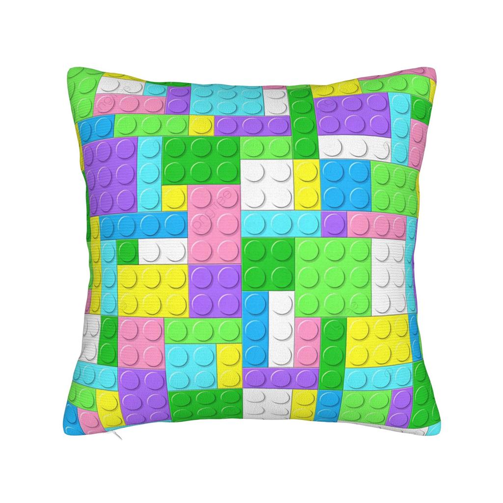 Rainbow Building Blocks Pattern Pillow Cover Soft Cushion Cover Morden Pillow Case For Living Room Bed Chair