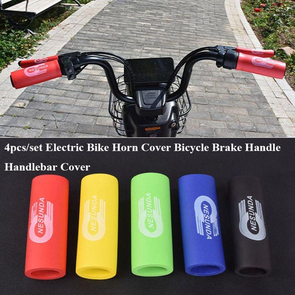 4pcs/set 5 Colors Horn Cover Sponge Handlebar Cover New Electric Bike Gloves  Motorcycle Accessories