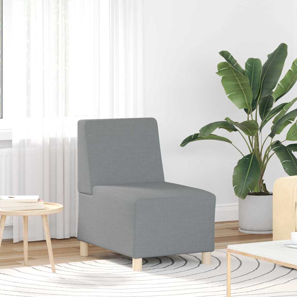 Modular Armless Sofa 3 pcs Light Grey 55 x 74 x 82 cm Fabric