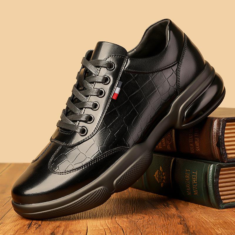 High Quality Fashion Casual Sneakers for Men Autumn New Designer Leather Shoes Male Solid Color Platform Sports Shoes Man