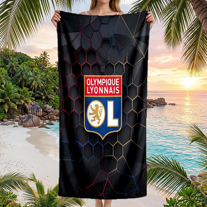 Lyon FC Print Quick Dry Beach Towel Microfiber Absorbent Portable Travel Swimming Towel