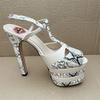Fashion Brand Sexy Rivet 16cm High Heel Sandals Platform Party Wedding Ball T-stage Women Shoes High Quality Large 43summer Female Shoes