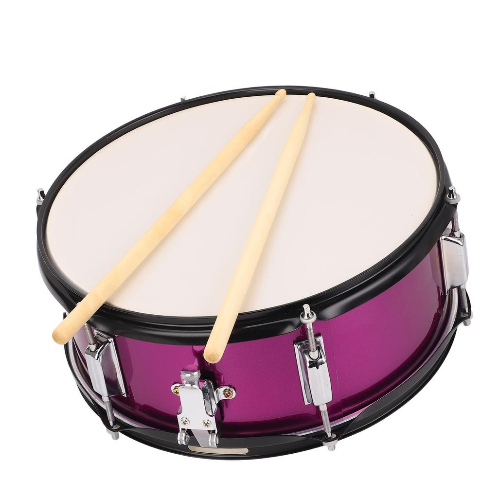 14x5.5 Inch Snare Drum Stainless Steel Snare Percussion Instrument with Drumsticks Tuner Shoulder Strap Rose Red