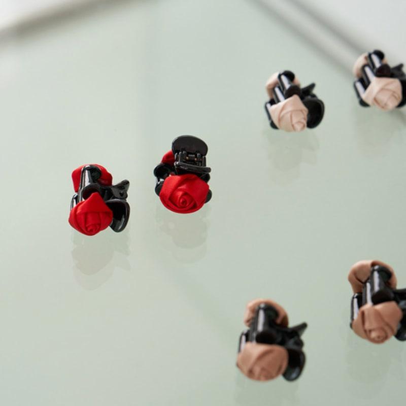 Geegee [2SET] Petit Rose Hair Clip - Red