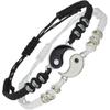 Caiyao Best Friend Bracelets for 2 Matching Yin Yang Adjustable Cord Bracelet for Bff Friendship Relationship Boyfriend Girlfriend Valentines