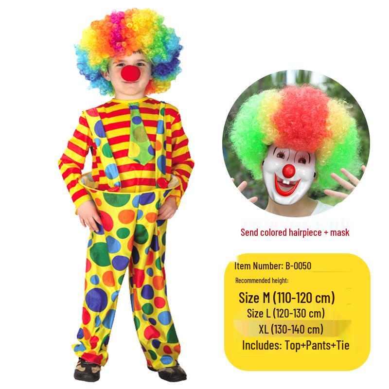 Kids' Clown & Magician Costume Set for Boys & Girls - Perfect for Masquerades, National Day, Christmas & New Year Performances.