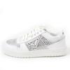 Excellent PRADA Sneakers Triangle Logo with Crystal White Leather Women 35.5  Used