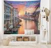 Water Venice Tapestry,Grand Canal and Famous Italian Architecture City Tapestry,Wall Hanging for Bedroom Living Room Dorm Decor