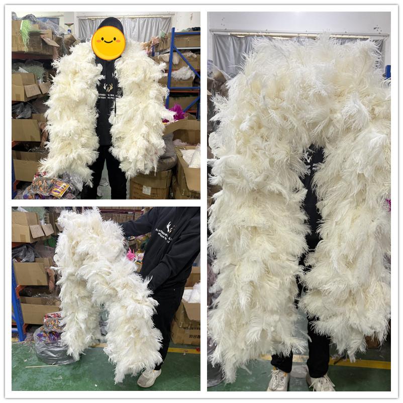 DIY Luxury White Ostrich Feather Boa 15-20CM Plume Fluffy Shawl Scarf for Wedding Photography Stage Costume Carnival Party Decor
