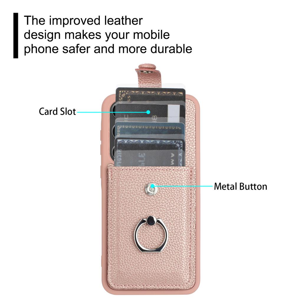 For Samsung Galaxy A15 4G/5G Case Drawing Type Card Slots Litchi Texture Leather Back Cover with Ring Kickstand