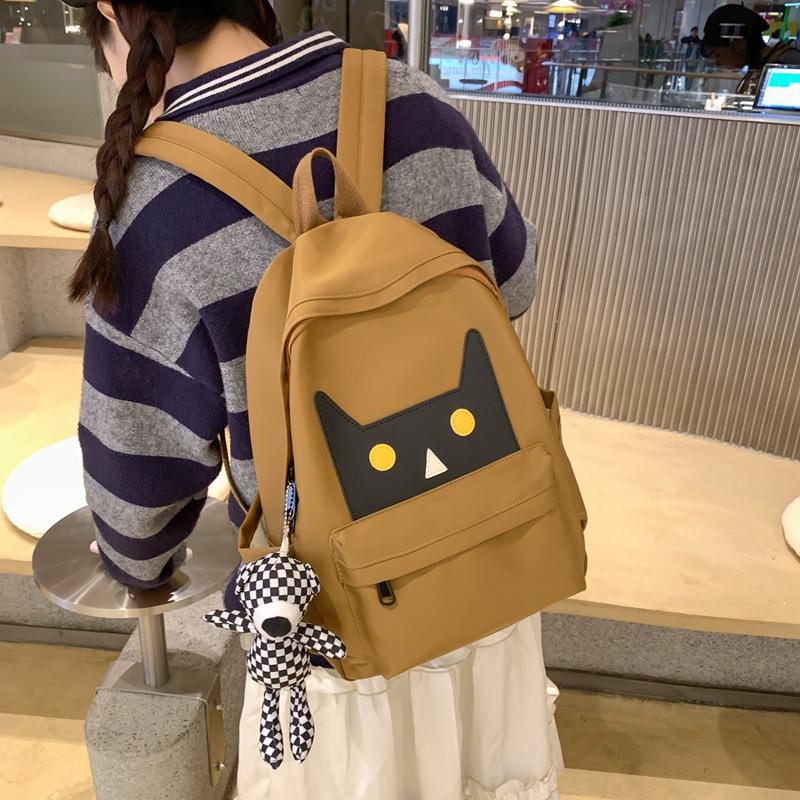 Fashion Kitten Backpack Contrasting Colors Cute Large Capacity College Student Schoolbag Commuter Computer Backpack Female
