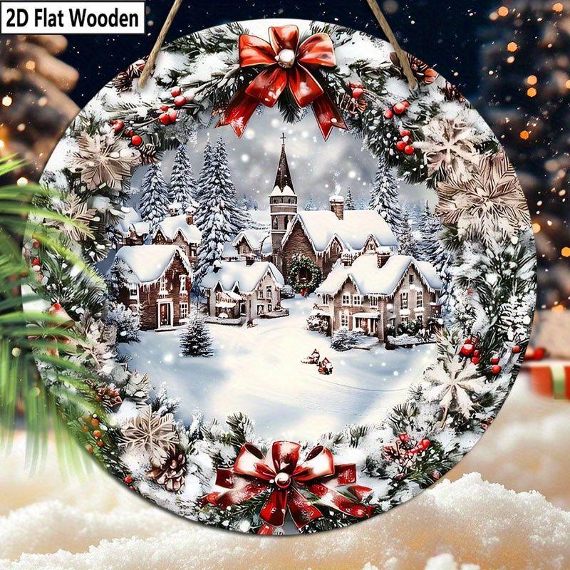 Christmas Decorations, 2D Plane Hanging Wooden Signs, Interior Wall or Door Decoration, Garden Decoration, Christmas Gifts for Friends