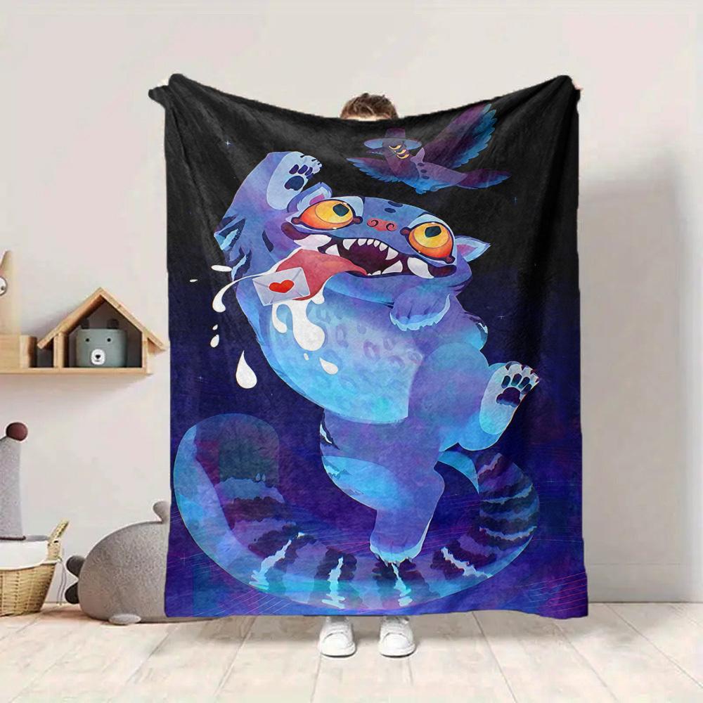 1pc K Pop Demon Hunters Cat Flannel Blanket, Soft Skin Friendly with Digital Printing, Various Sizes Available for Family, Friends, Birthday