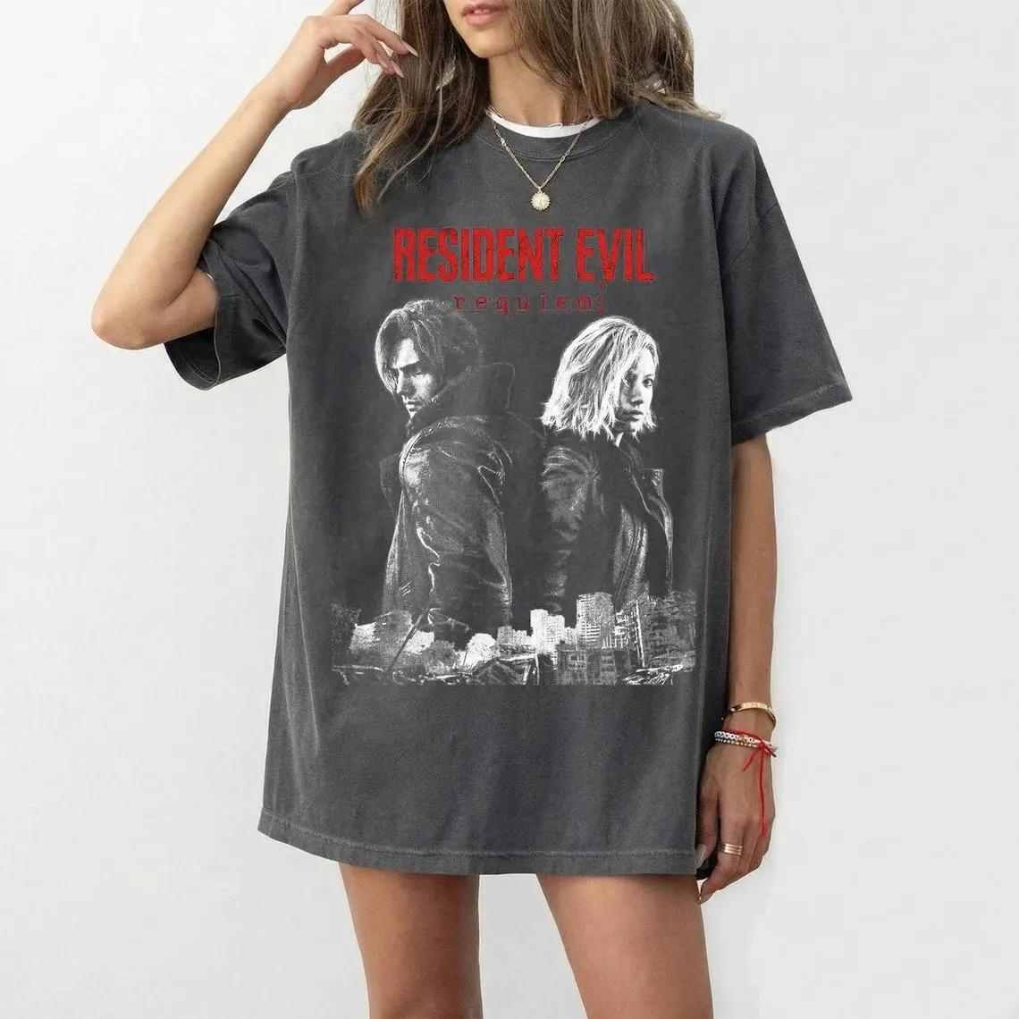 Plus Size Summer Women s Resident Evil Requiem Graphic T-Shirt  Cotton Breathable Stylish Versatile Street Style Oversized XL