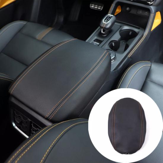 PU Leather Center Console Armrest Box Panel Cover For Ford Ranger -2024