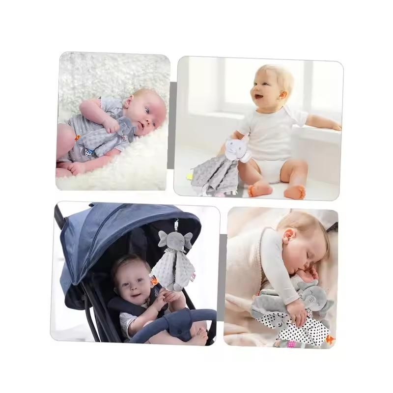 3 In 1 Baby Soothing Toy Soft Comfort Blanket Rattle Hanging Toy Multifunction Infant Soother Toy For Newborn Kids Gift