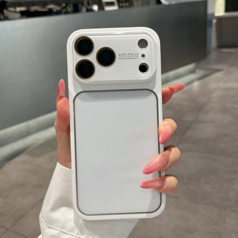 Luxury Shockproof Large Window AG Case for 17 16 15 14 13 Pro Max Crystal Camera Bumper Armor Protective Back Cool Cover