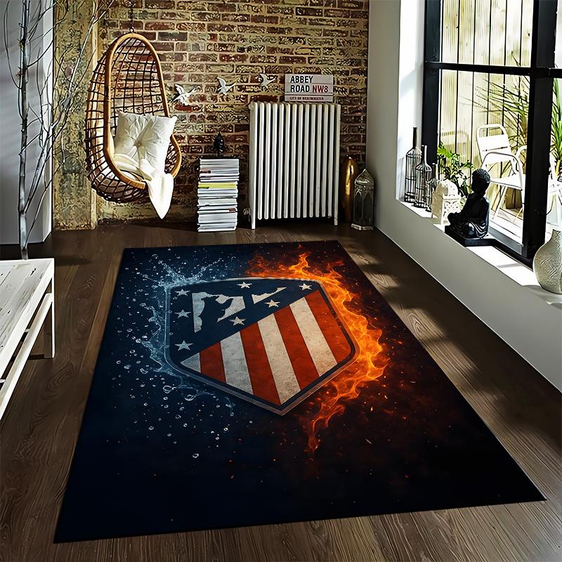 "Fiery Shield and Water Splash Pattern Carpet for Living Room Decor" Suitable for use as an anti-slip for living room bedroom sofas