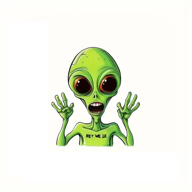 

Funny Alien Waterproof Multifunctional Vinyl Car Sticker For Electric Vehicle Laptop Car Decoration SH366 13x15cm