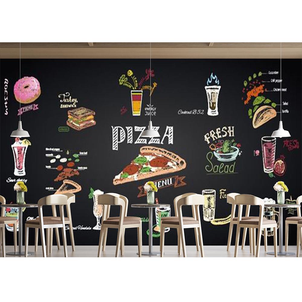 3d Restaurant Pizza Wall Mural Fast Food Restaurant Wall Mural Snack Pizza Industrial Decor Wallpaper